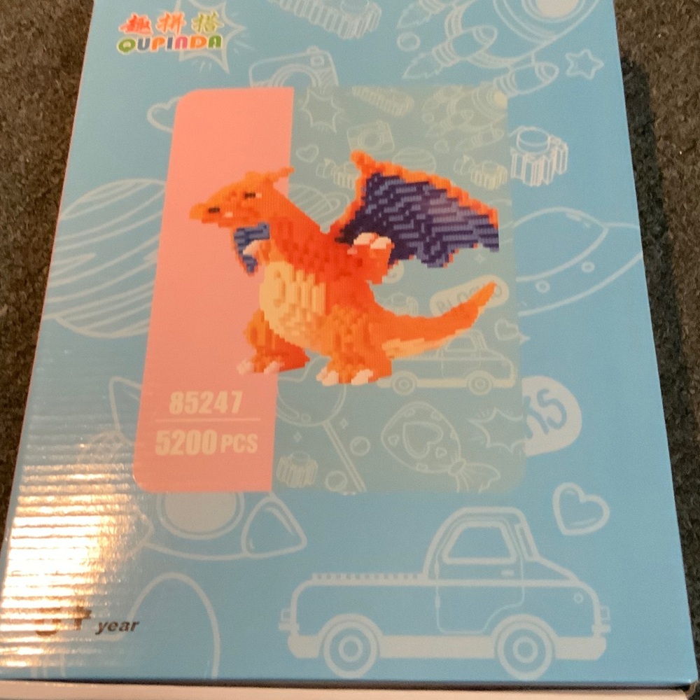 Orange and Blue Dragon Building Set